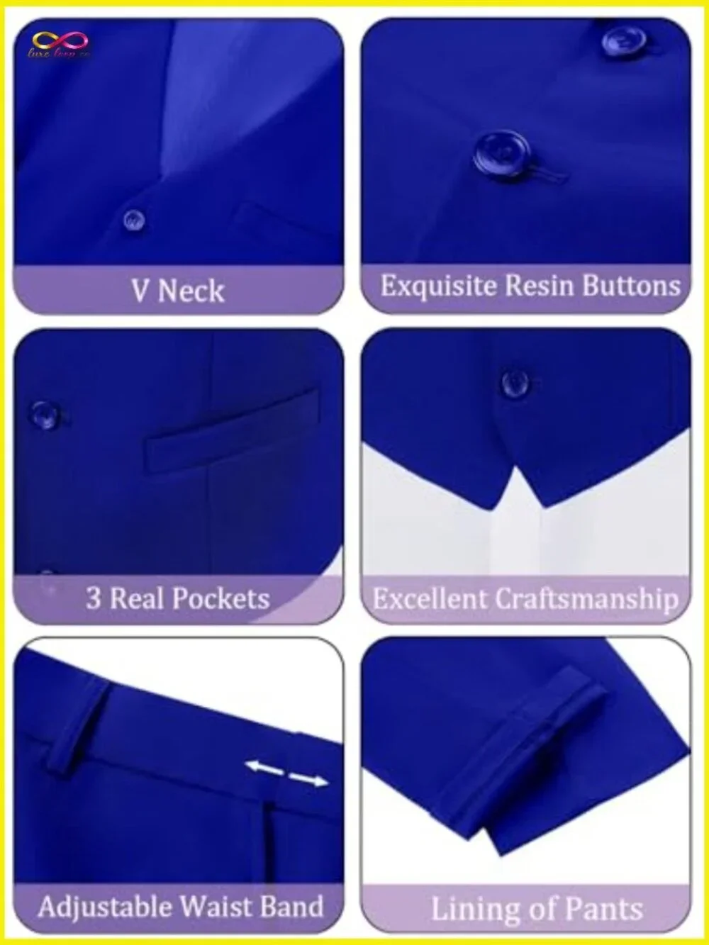 Slim Fit Suit Set Modern Formal Business Wear Vest Pants Tie Included